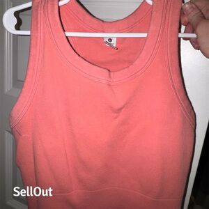 90 Degree Motion Women's High Neck Sleeveless Ribbed Cropped Workout Tank Size M